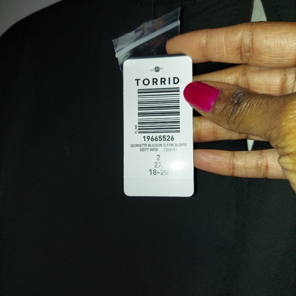 Torrid Georgette Blouson Sleeve Blouse - Picture 10 of 12